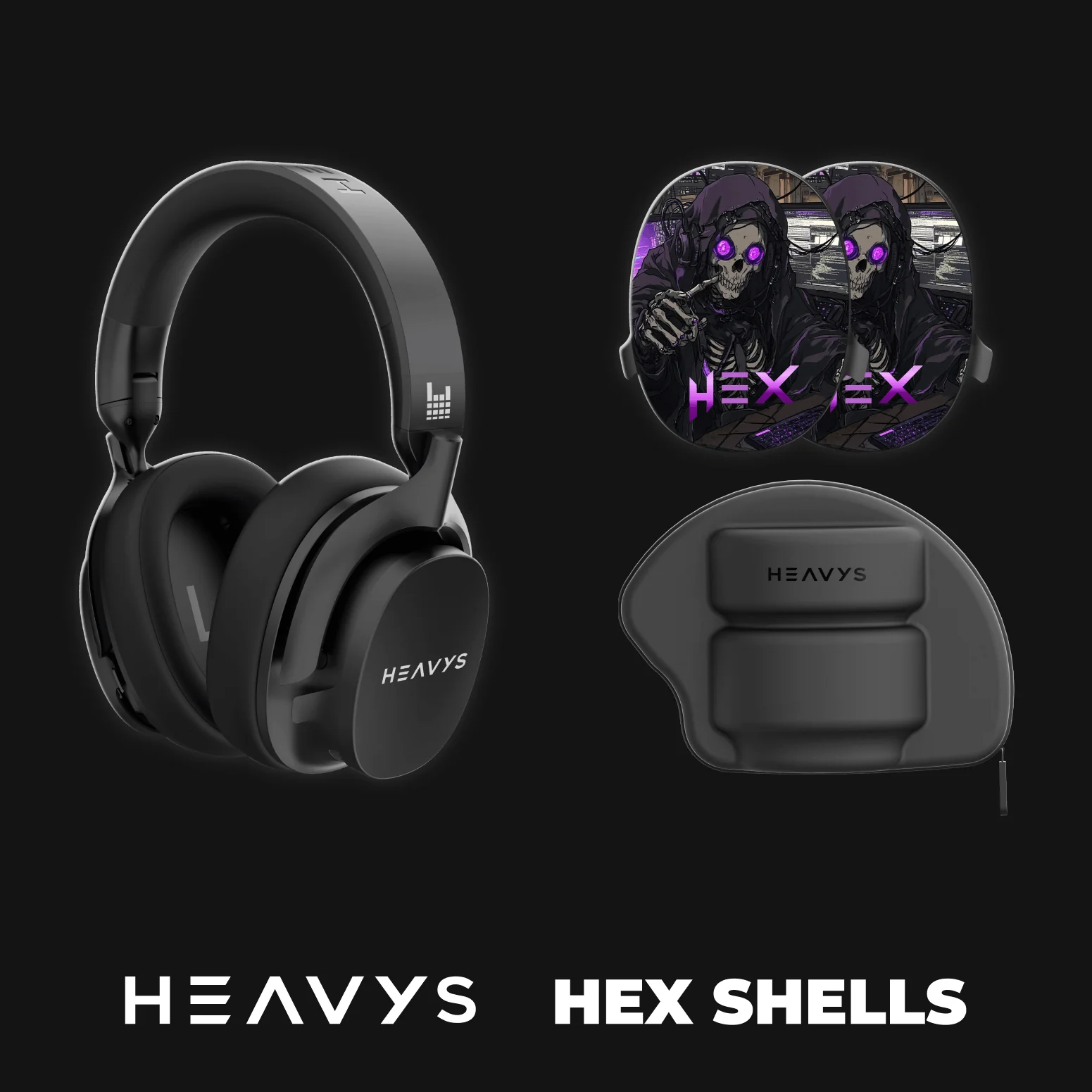 Heavys HeX Purple Shells - Shells + Heavys Headphones Bundle